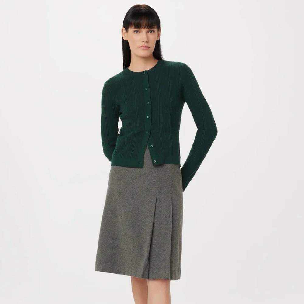 Frank & Oak Green merino wool Cardigan